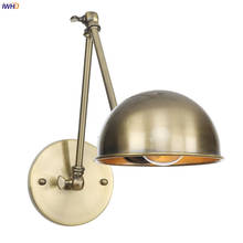 IWHD-Lámpara de pared oscilante de bronce de 20CM, con brazo largo, Vintage, para dormitorio, escalera, espejo, decoración de Loft, Industrial Retro, accesorios de iluminación de pared, Wandlamp 2024 - compra barato