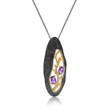 GEM'S BALLET 925 Sterling Silver Vintage Pendant Necklace for Women Party 0.97Ct Natural Amethyst Gemstones Petal Floral Pendant 2024 - buy cheap