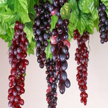 36 grãos simulação falsa de fruta, uvas frescas, amontoadas, penduradas, uvas artificiais, faça você mesmo, plástico, jardim de natal, decoração de casamento 2024 - compre barato