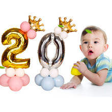 Globos de aluminio con números dorados de 32 pulgadas, decoración de fiesta de cumpleaños para niños y adultos, suministros para fiesta de boda 2024 - compra barato