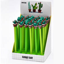 Bolígrafo de Gel con forma de Cactus para escuela y oficina, bolígrafos creativos de 0,5mm, suministros de escritura, regalo promocional, 36 unids/lote 2024 - compra barato