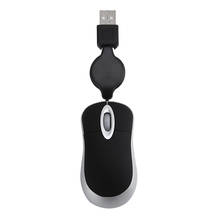 Mini USB Wired Mouse Retractable Cable Tiny Small Mouse 1600 DPI Optical Compact Travel Mice for Windows 98 2000 XP Vista Ve 2024 - buy cheap