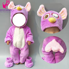 Ropa de muñeca para 43 bebés, ropa de muñeca, conjunto de Jumpsui de Animal de dibujos animados de piel para muñecas de 17 pulgadas, novedad de 2019 2024 - compra barato