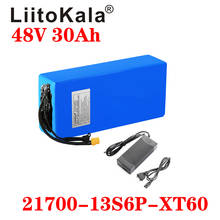 LiitoKala 48V 30Ah 21700 5000mah 13S6P Lithium ion battery Scooter Battery 48v 30ah Electric Bike Battery XT60 48V2A charger 2024 - buy cheap