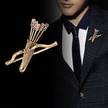 Vintage Metal Bow And Arrows Brooches Crystal Clothes Suit Shirt Collar Lapel Pin Badge Brooch Jewelry Men Women Accessories 2024 - buy cheap