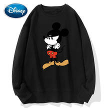 Disney Stylish Mickey Mouse Angry Cartoon Print O-Neck Pullover Couples Unisex Women T-Shirt Long Sleeve Tops S - 3XL 9 Colors 2024 - buy cheap