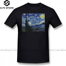 Camiseta de cielo estrellado, camisa de noche estrellada de Vincent Van Gogh, camiseta de manga corta de moda, 100 Camiseta estampada de algodón de gran tamaño 2024 - compra barato