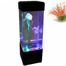 Ночной светильник для Медузы в аквариуме светодиодный светильник сенсорный аутизм светодиодный настольная лампа медузы аквариумная лампа светильник 7 цветов 2024 - купить недорого