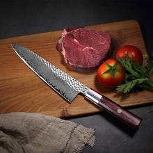 JUNSHENG-cuchillo de cocina de Damasco martillado, 8 pulgadas, VG10, hecho a mano, caja de regalo japonesa, cuchillo de cocina de acero de Damasco 2024 - compra barato