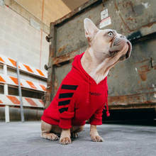 Bulldog francês listrado quente hoodies inverno roupas para cães pequenos roupas para roupas pug traje para chihuahua vestuário pc1557 2024 - compre barato