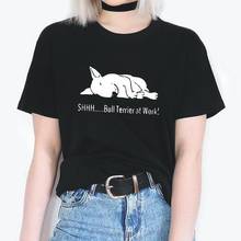 Funny Bull Terrier At Work Harajuku T Shirt Women Tops Casual Short Sleeve Tee Shirt Femme Plus Size Women Tshirt Camiseta Mujer 2024 - buy cheap