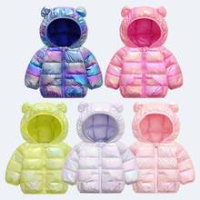 Chaqueta acolchada de algodón para niñas pequeñas, abrigo cálido con capucha, Parkas coloridas, Otoño e Invierno 2024 - compra barato