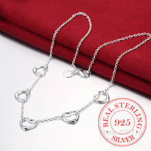 925 Sterling Silver Five Hearts Pendant Necklace For Women Wedding Engagement Party Jewelry 2024 - buy cheap