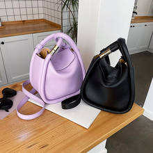 Summer Solid Color PU Leather Bucket Bags For Women 2020  Simple Lady Crossbody Shoulder Handbags Lady Fashion Totes 2024 - buy cheap