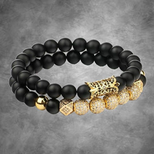 Classic Design Men Jewelry Bracelet Black Onyx CZ Micro Pave Ball Charms Beads Elastic Bracelet Men 2024 - buy cheap
