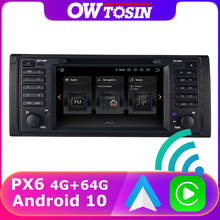 Radio con GPS para coche, reproductor Multimedia con Android 10,0, PX6, 4 + 64G, Bluetooth 5,0, DAB, WiFi, DSP, estéreo, para BMW serie 5, E39, X5, E53, M5 2024 - compra barato