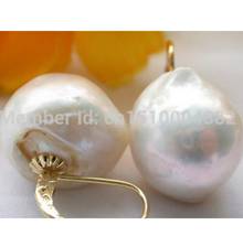 Free Shipping   18MM baroque almost round white keshi reborn pearl earring -20 2024 - buy cheap