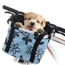 Bike Basket Foldable Small Pet Cat Dog Carrier Front Removable Bicycle Handlebar Basket Quick-Release Detachable Cycling Bag 2024 - buy cheap