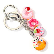 1PC resin donut keychain flatback resin pendant charms resin keyring for woman jewelry 2024 - buy cheap