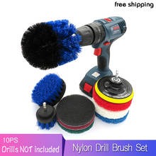 10Pcs Nylon Drill Brush Set For sofa, kitchen, bathroom Scrubber Brush Scouring and Scrub Pads All Purpose Cleaner 2024 - buy cheap