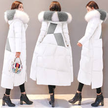 Long Down Parka Coat Winter Warm Jacket Womens 90% White Duck Down Coats High Quality Big Fur Collar Down Jacket Coat Plus Size 2024 - buy cheap