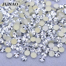 JUNAO 500pc 5mm Silver Round Flower Rhinestone Applique Flatback Resin Gems Glue On Crystal Strass Stickers for Scrapbook Crafts 2024 - buy cheap