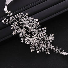 New Wedding Hair Accessories Silver Color Crystal Pearl Headband Bridal Flower Headwear Princess Headwear Handmade Accessories 2024 - buy cheap