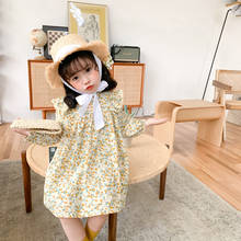 Spring Fall New Arrival Girls Long Sleeve Cotton Dress Kids Baby Girls Dress Princess Dress Girls Casual Floral Collar Dresses 2024 - buy cheap