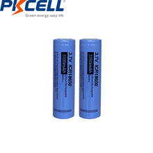 2Pcs PKCELL ICR 18650 Lithium batteries ICR18650 3.7v Rechargeable Li-ion Battery 3350mAh Flat Top NO Pcm For Flashlight DIY 2024 - buy cheap
