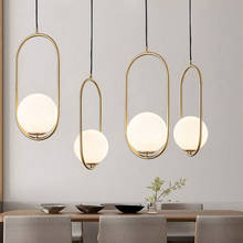 Gold Ring Glass Pendant Lamp Industrial Decor Kitchen Hanging Lights Modern Led Pendant Light Fixtures Living Room Home Lighting 2024 - buy cheap