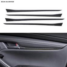 Door Panel Trim Strip Carbon Fiber Grain Interior Decoration Paste Refitted Sequins For Mazda 3 Axela 2022 2021 2019 2020 2024 - buy cheap