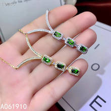 KJJEAXCMY boutique jewelry 925 sterling silver inlaid Natural Diopside trendy pendant Female supports detection popular 2024 - buy cheap