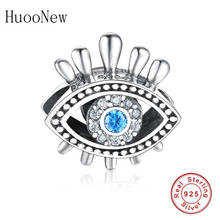 Blue Clear Crystal Eye Shape Bead Fit Original  Charms Summer 2018 New Bracelet 925 Sterling Silver Jewelry Gift Berloque 2024 - buy cheap