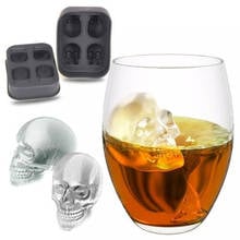 Molde de silicona con forma de calavera en 3D para cocina, bandeja de Chocolate, pastel, caramelo, Bar, fiesta, whisky, vino, helado, herramientas 2024 - compra barato