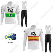 2021 Team EvoPro Cycling Clothing Brazil Spain Cycling Jersey Long Sleeve Set Road Bike Suit Bicycle Pant Maillot Ropa Ciclismo 2024 - buy cheap