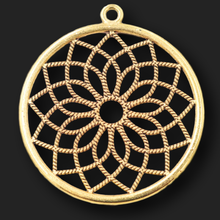 4pcs Gold Plated Flower of Life Lotus Pendant Retro Necklace Earring Accessories DIY Charms For Woman Jewelry Crafts Making 2024 - buy cheap