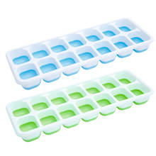 14 grade de plástico cubo de gelo bandeja molde quadrado cubo de gelo com capa molde diy picolé ice cube maker freezer placa removível 2024 - compre barato