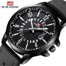 VA VOOM-Reloj de pulsera deportivo para hombre, cronógrafo de cuero, transpirable, mate, marca militar 2024 - compra barato