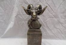 319   12" Chinese Bronze Copper Animals Sculpture Fu Gui Year Zodiac Sheep Head Statue 2024 - buy cheap
