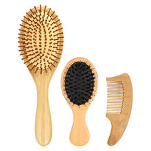 Loss Massage Comb Set Bamboo Airbag Pig Bristles Peach Wooden Comb Hairbrush Scalp Hair Care Healthy Paddle Cushion Brush Stylin 2024 - buy cheap