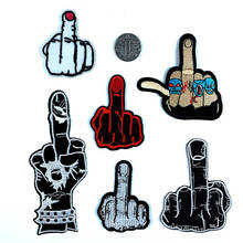 Punk Style Despise Middle Finger Embroidery Iron On Patch Embroidered Cute Badges Hippie Iron On Kids For Clothes Stickers Badge 2024 - buy cheap
