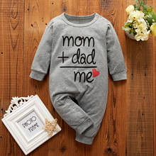 Baby Boys Girls Romper Cotton Long Sleeve Letter Mom Plus Dad Equal Me Jumpsuit Infant Clothing Autumn Newborn Baby Clothes 2024 - buy cheap