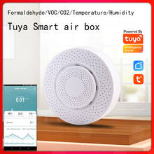 Tuya-caja de aire inteligente Wifi, Sensor de humedad y temperatura de dióxido de carbono, formaldehído VOC, Detector de alarma automático 2024 - compra barato