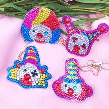 4Pcs DIY Diamond Painting Keychain Circus Clown Rhinestone Embroidery 5D Craft Kits Mosaic Cross Stitch Key Ring Bag Pendant 2024 - buy cheap