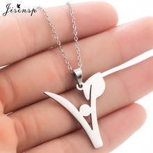 Jisensp 2019 New Fashion Floral Plant Necklace Stainless Steel Vegetarian Symbol Pendant Necklace for Women Jewelry Gift 2024 - buy cheap
