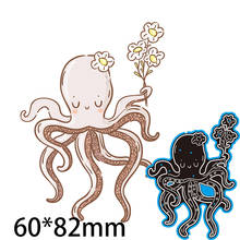 Metal Cutting Dies Lady Octopus With Flowers New Scrapbook Decoration Template Embossing DIY Paper Card Craft 60*82mm 2024 - buy cheap