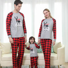 Christmas Deer Pajamas Set Plaid Family Matching Outfits Father Mother Children & Baby Sleepwear Xmas Mommy and Me Pj's Clothes 2024 - buy cheap