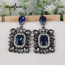 Veyofun Luxury Crystal Drop Earrings Vintage Party Bridal Dangle Earrings Fashion Jewelry for Women New Gift 2024 - buy cheap