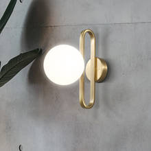 Nordic wall lamp minimalist lamp Bedside Wall Lamp Fashion Retro Brass Design Kitchen Foyer Study Decorative Ball glass wall lig 2024 - buy cheap