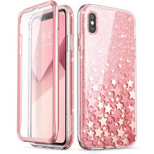 Funda I-BLASON para iPhone Xs Max de 6,5 pulgadas, carcasa de cuerpo completo con purpurina, mármol, Protector de pantalla incorporado 2024 - compra barato